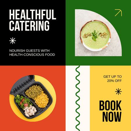 Modèle de visuel Restauration d'aliments sains pour les invités de l'événement - Instagram AD