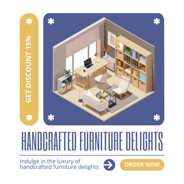 Plantilla de diseño de Offer of Handcrafted Furniture Delights Instagram 