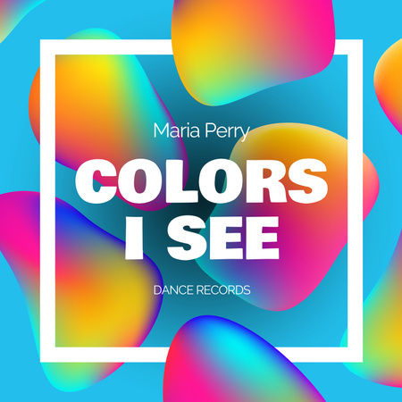 Ontwerpsjabloon van Album Cover van Composition with colorful gradient blobs
