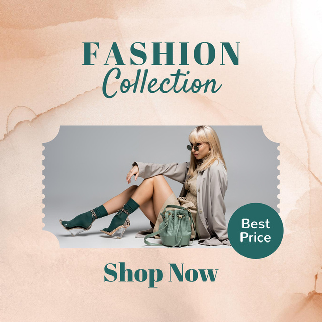 Classy Stylish Woman in Elegant Fashion Sale Ad Instagramデザインテンプレート