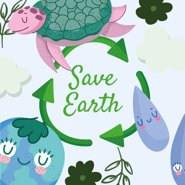 Eco Care Concept Animated Post tervezősablon
