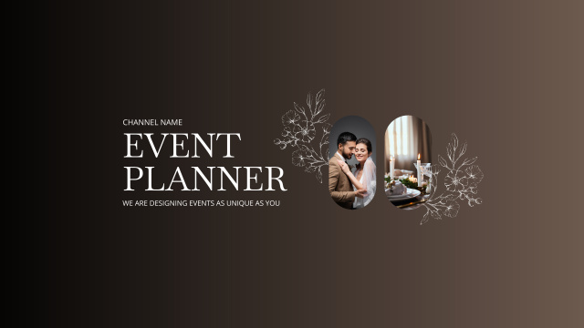 Designvorlage Event Planner Ad with Cute Newlyweds für Youtube