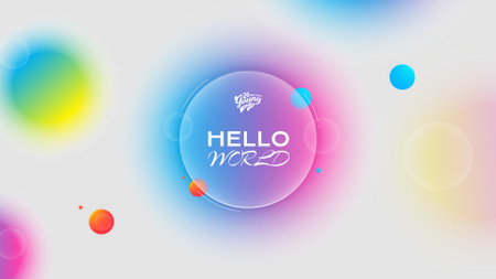 Greeting on Bright Gradient Circles Zoom Background Design Template