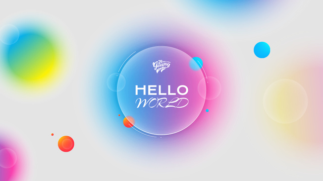Template di design Greeting on Bright Gradient Circles Zoom Background