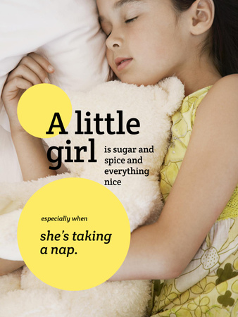 Cute little Girl sleeping Poster US Šablona návrhu
