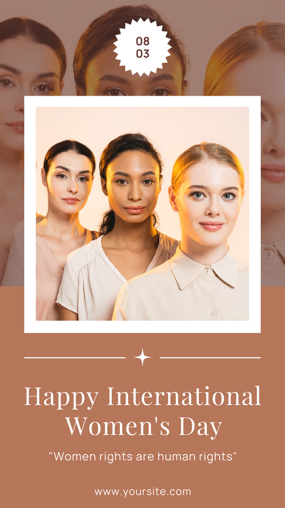 International Women's Day Celebration with Beautiful Diverse Women Instagram Story Design Template