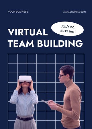 Virtual Team Building Announcement Invitation Tasarım Şablonu