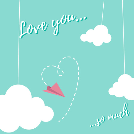 Plantilla de diseño de Paper plane drawing Heart on Valentine's Day Animated Post 