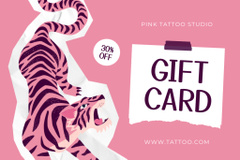 Cute Tiger Tattoo Studio Service With Discount In Pink
