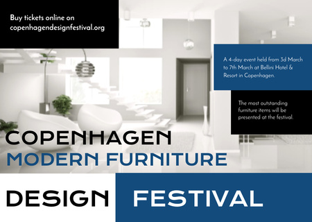 Template di design Copenhagen modern furniture design festival Card