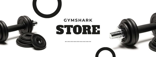 Gym Equipment Store Offer with Dumbbells Facebook coverデザインテンプレート