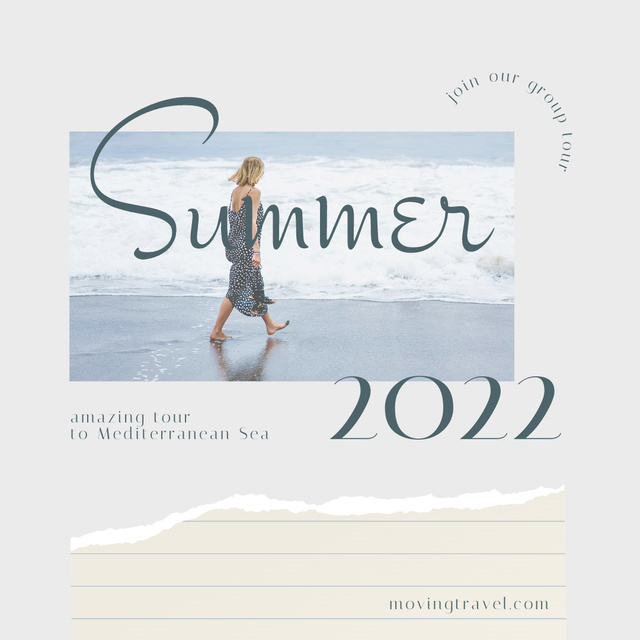 Woman Enjoying Summer near Waterfront Instagram Design Template