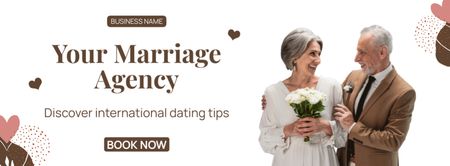 Szablon projektu Promocja Agencji Małżeńskiej z Dojrzałą Parą Nowożeńców Facebook cover