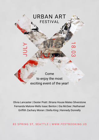 Urban Art Festival Invitation Poster – шаблон для дизайну