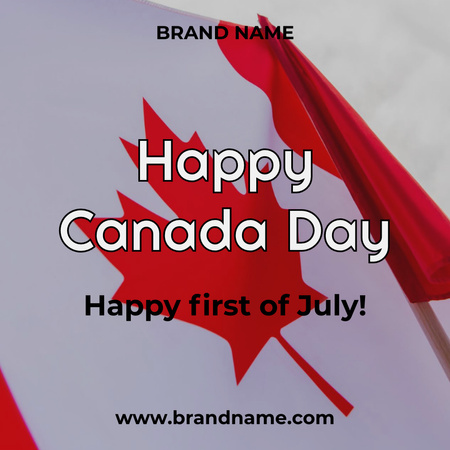 Happy Canada Day with Canadian Flag Instagram Design Template