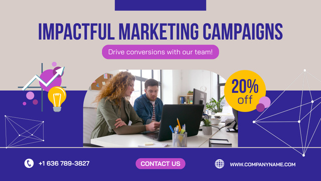 Influential Marketing Campaigns Offer At Discounted Rates Full HD video Šablona návrhu