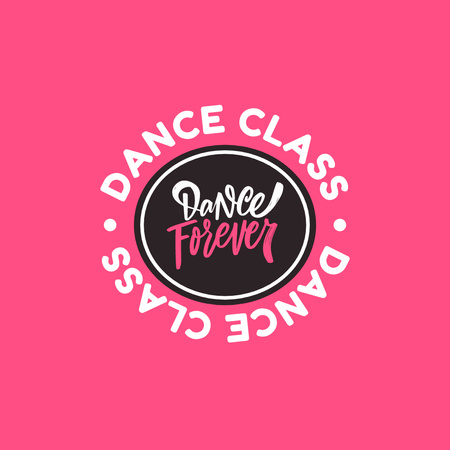 Promoção Aula de Dança em Rosa Animated Logo Modelo de Design