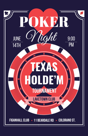 Szablon projektu Poker night tournament night Flyer 5.5x8.5in