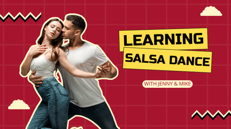 Template di design Annuncio per l'apprendimento della salsa Youtube Thumbnail