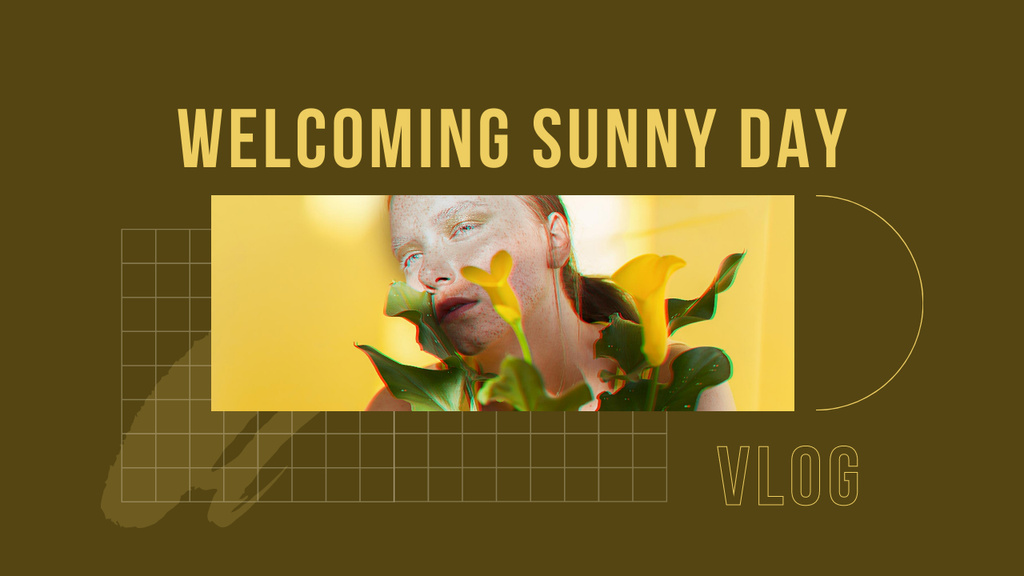 Vlog About Welcoming Sunny Day Youtube Thumbnailデザインテンプレート