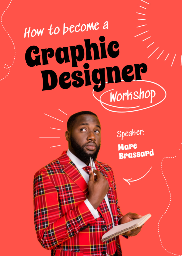 Workshop Ad about Graphic Design Flayerデザインテンプレート