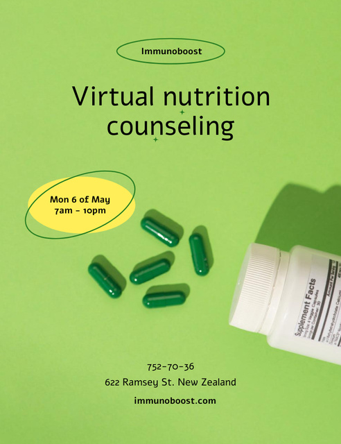 Plantilla de diseño de Nutritional Supplements Consulting and Services Invitation 13.9x10.7cm 