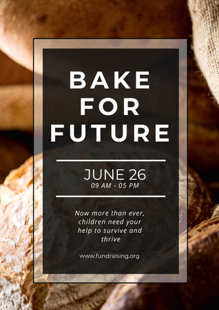 Charity Bakery Sale with Stones Poster Design Template
