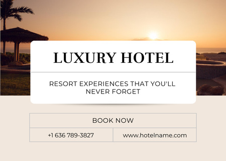 Plantilla de diseño de Luxury Hotel Ad Card 