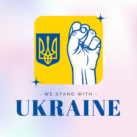 Platilla de diseño We stand With Ukraine Instagram