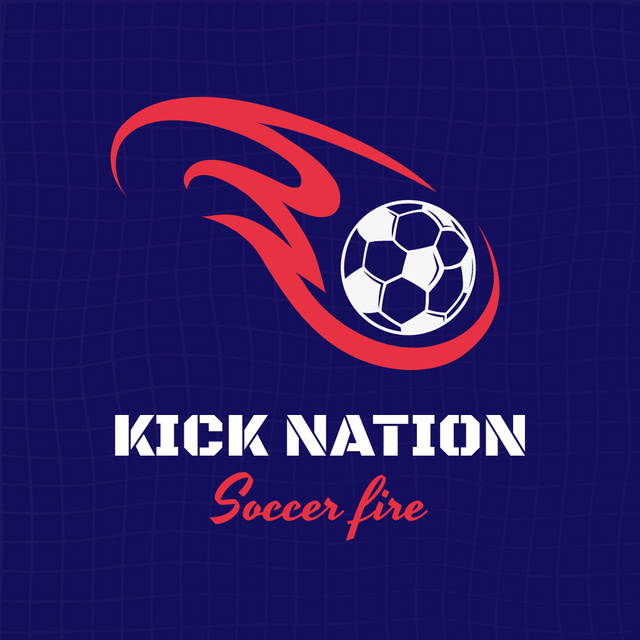 Soccer Game Promotion With Flame And Ball Animated Logo Design Template