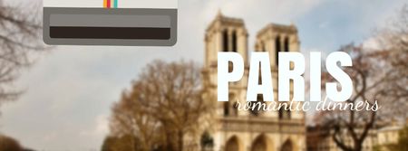 Designvorlage Tour Invitation with Paris Notre-Dame für Facebook Video cover