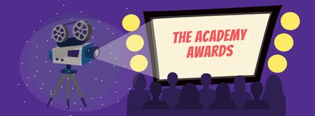 Plantilla de diseño de Anuncio anual de los Premios de la Academia Facebook cover 
