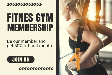 Designvorlage Gym Memberships Discount für Label