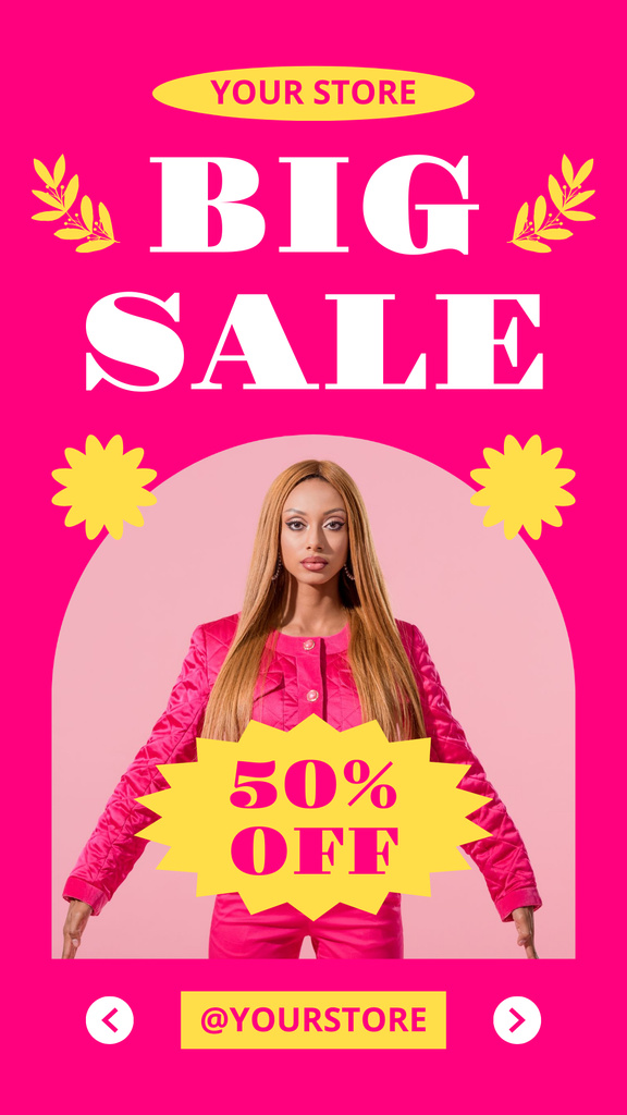 Plantilla de diseño de Big Sale of Pink Outfits Instagram Story 