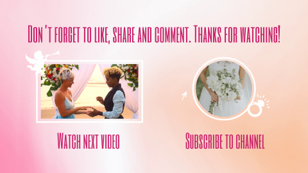 Plantilla de diseño de Wedding Episodes With Ceremony And Bouquets YouTube outro 