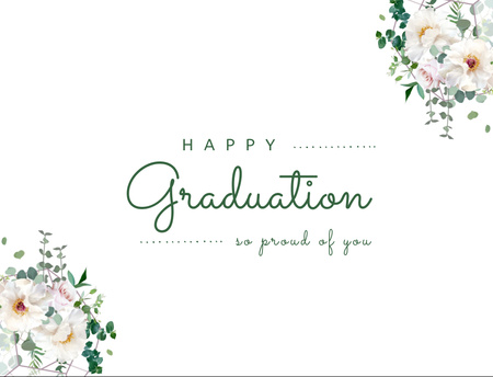 Awesome Graduation Congrats With Flowers Postcard 4.2x5.5in Design Template