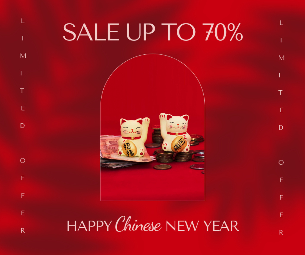 Chinese New Year Holiday Celebration Facebook Design Template