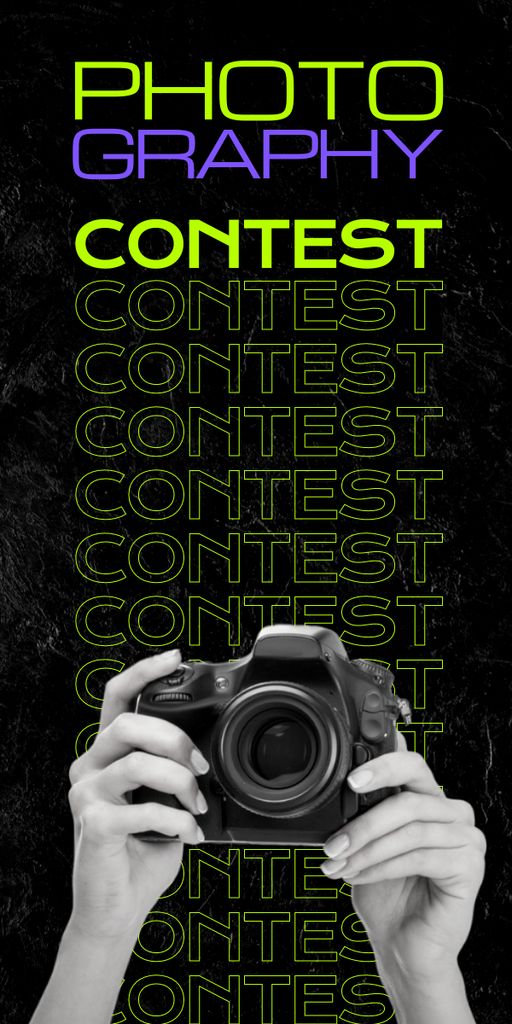 Photography Contest Ad With Digital Camera Graphic Πρότυπο σχεδίασης