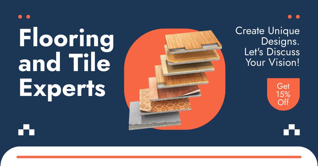 Platilla de diseño Services of Flooring & Tiling Experts Facebook AD