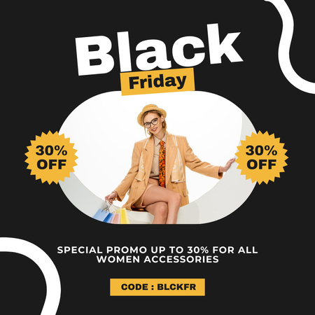 Black Friday Special Promo of Fashion Wear Instagram Design Template