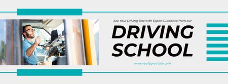 Enrolling in Driving School Lessons WIth Expert Facebook cover Design Template