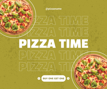 Platilla de diseño Pizza Time Discount Facebook