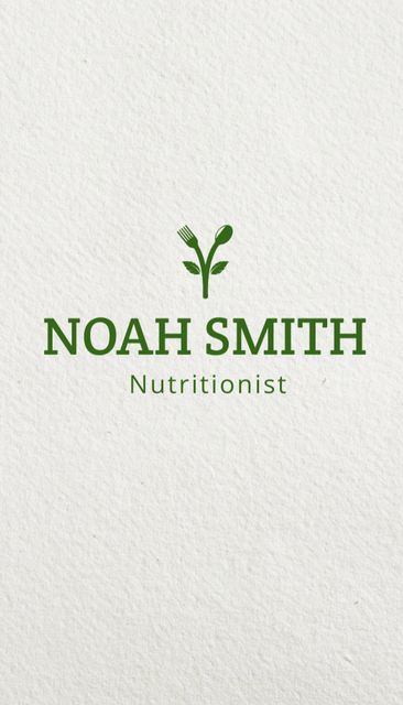 Nutrition Specialist Service Offer Business Card US Vertical Tasarım Şablonu
