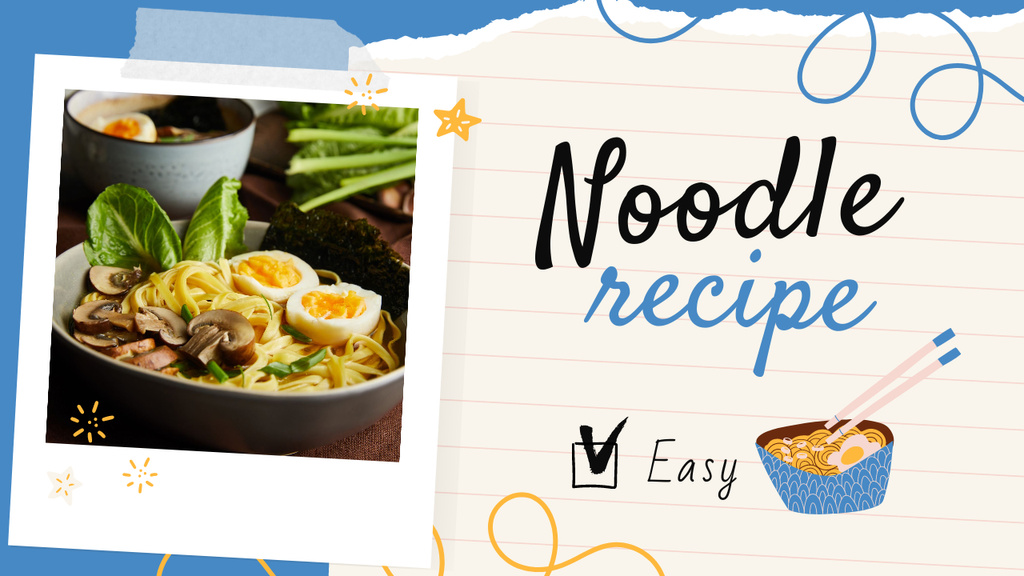 Easy Chinese Noodle Recipe Youtube Thumbnail Modelo de Design