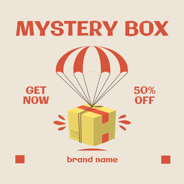 Parcel with Mystery Box Illustrated Instagram Πρότυπο σχεδίασης