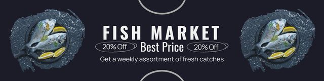 Offer of Best Price on Fish Market Twitter Tasarım Şablonu