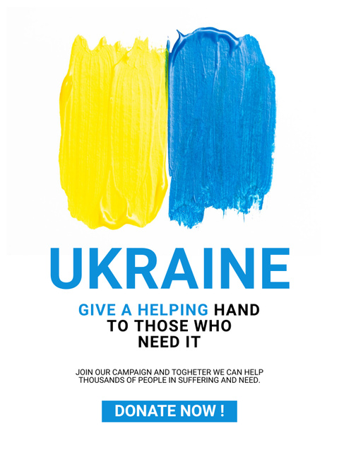 Ukraine Needs Your Help and Donation Poster US Modelo de Design