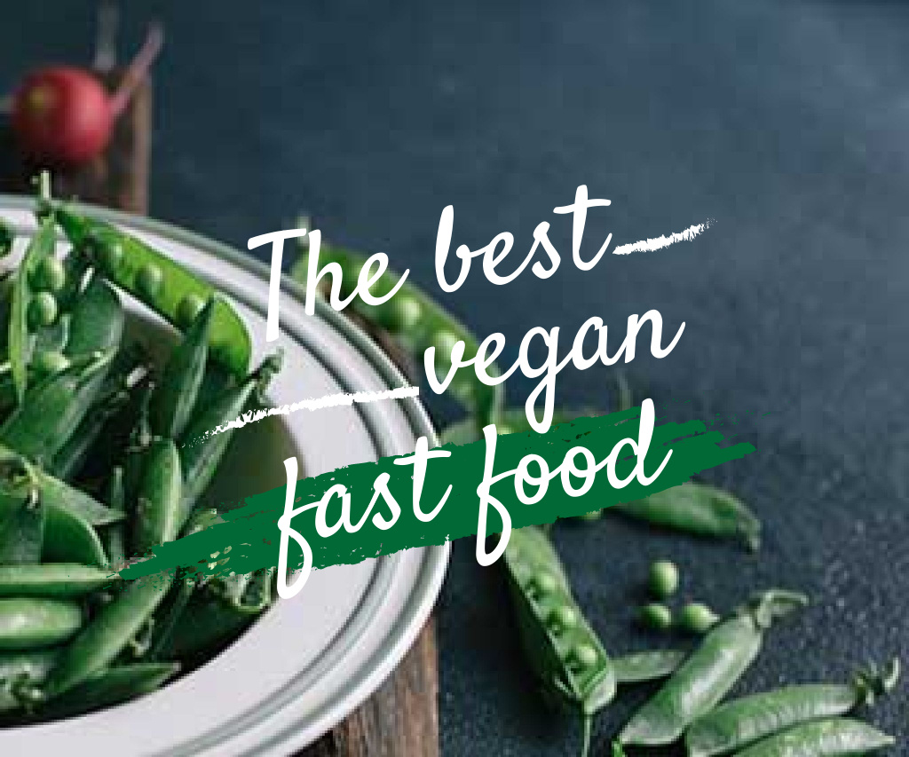 Designvorlage Best Fast Food Service Offer for Vegans für Large Rectangle