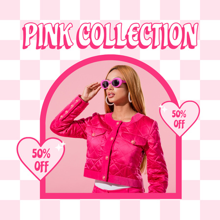 Sweet Pink Collection of Clothes Instagram Design Template
