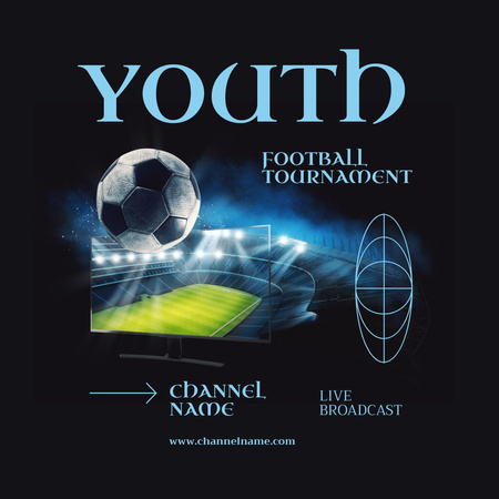 Youth Football Tournament Announcement Instagram Modelo de Design